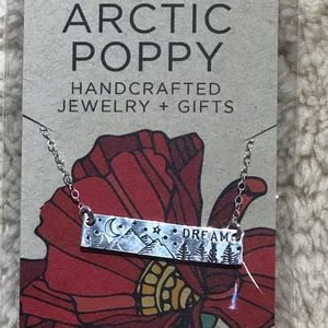 Hand cut and stamped sterling silver mountain dream 24 inch necklace